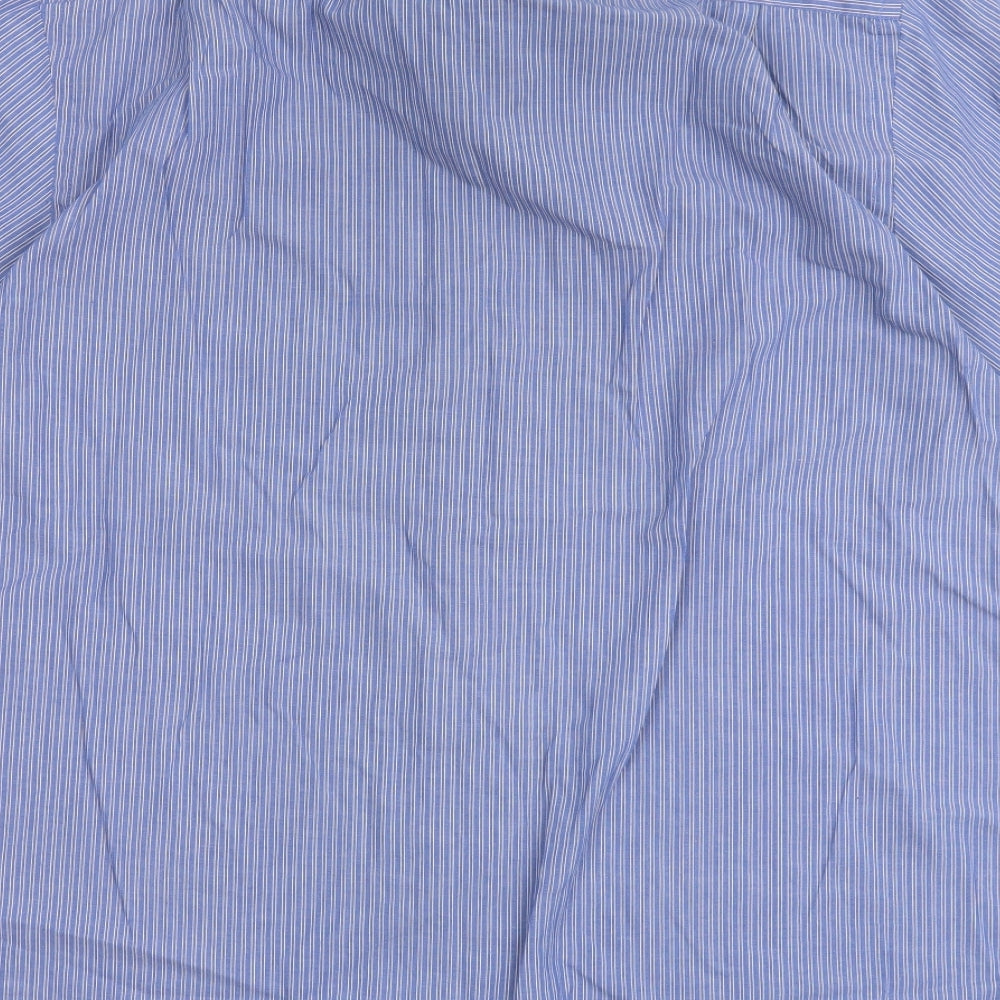 Mens UK Size 16.5 Cedar Wood State Blue  Button-Up Short Sleeve Casual Shirt