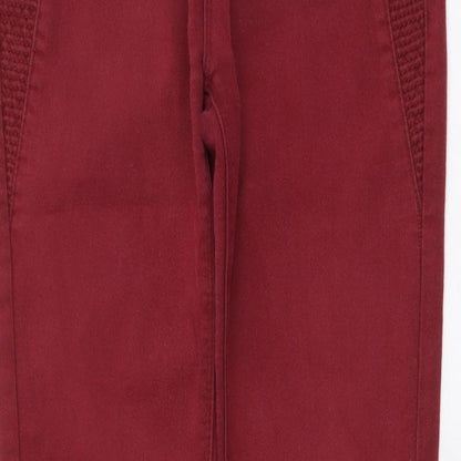 Denim & Co. Womens Red Cotton Skinny Jeans Size 10 L30 in Regular Button