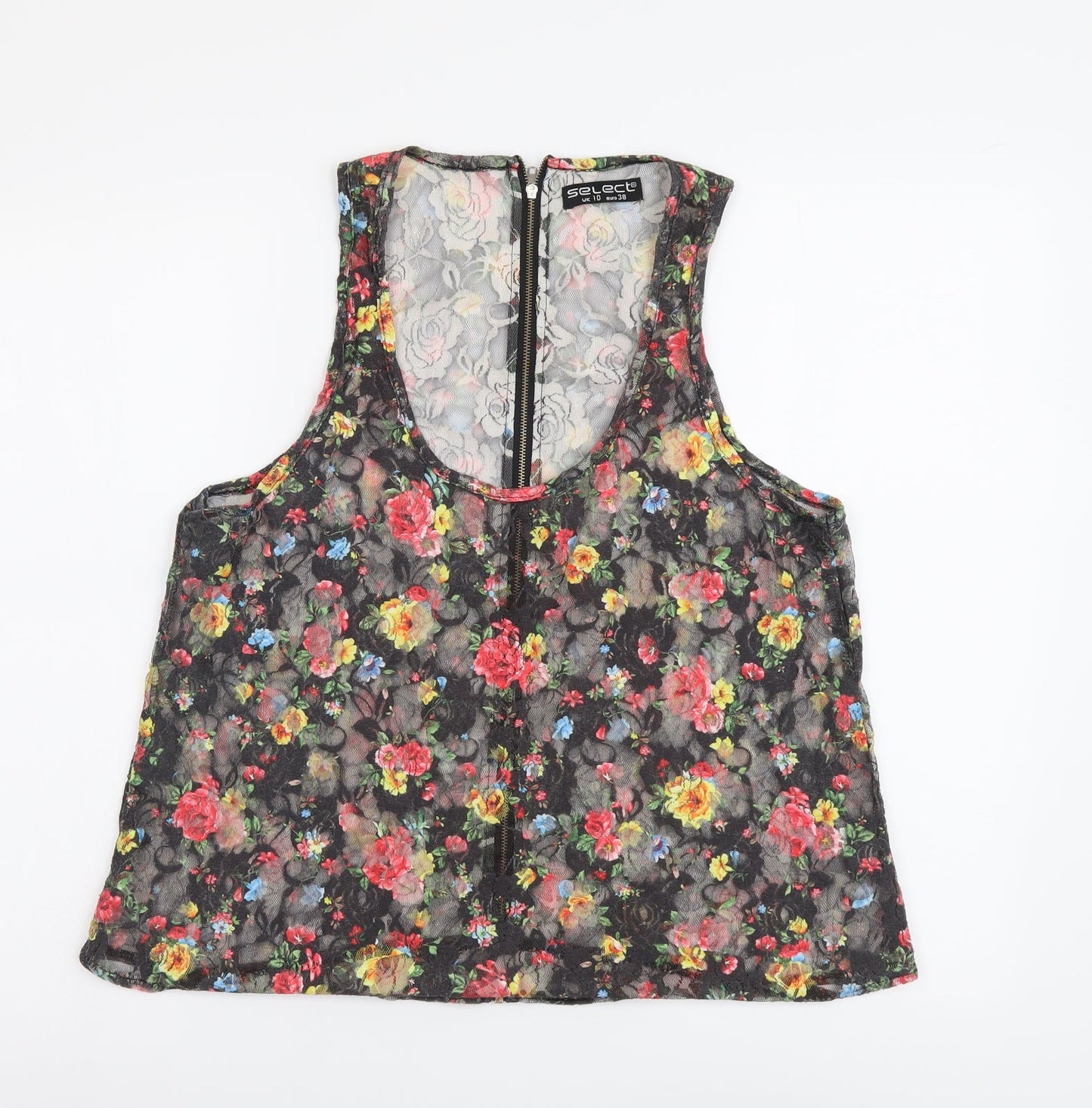 Womens UK Size 10 Selected Multicoloured Basic Tank