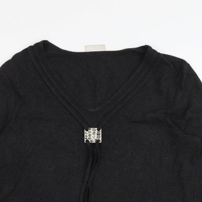 CC Womens Brown Viscose Basic Blouse Size M V-Neck