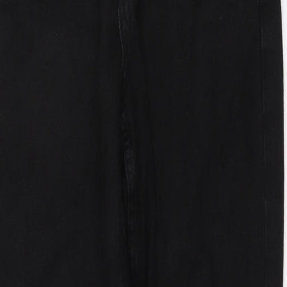 Denim & Co. Womens Black Cotton Jegging Jeans Size 8 L28 in Regular Button