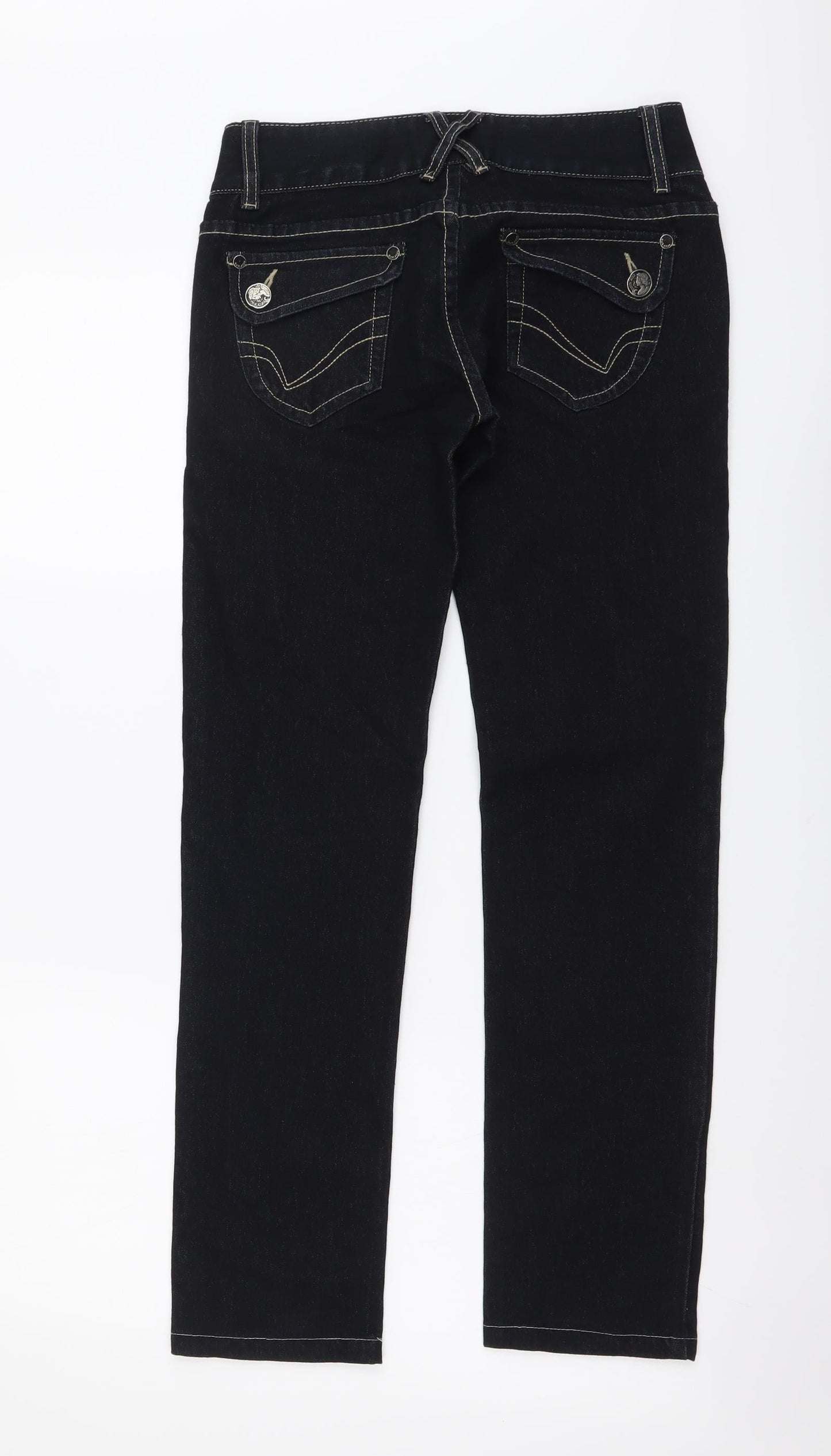 Kakasso Womens Blue Cotton Skinny Jeans Size 26 in L28 in Regular Button