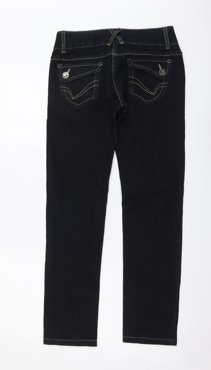 Kakasso Womens Blue Cotton Skinny Jeans Size 26 in L28 in Regular Button
