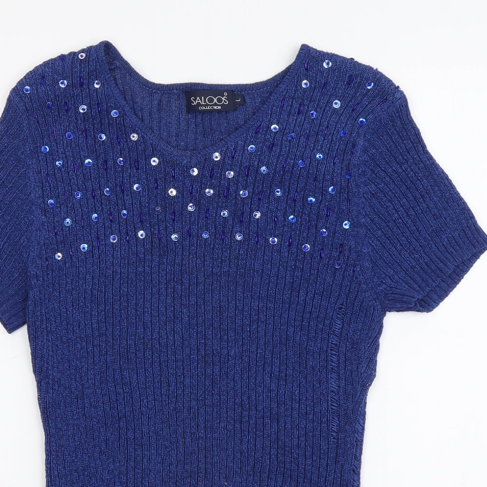 Womens UK Size L Saloos Blue Pullover Jumper