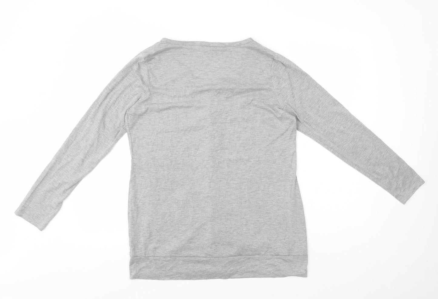 B You Womens Grey V-Neck Polyester Cardigan Jumper Size 14