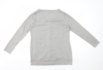 B You Womens Grey V-Neck Polyester Cardigan Jumper Size 14