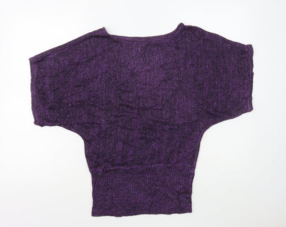 Womens UK Size M Preworn Purple Basic T-Shirt