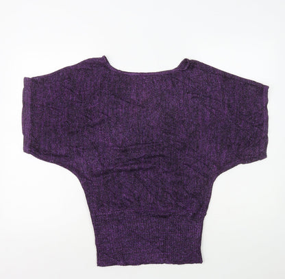 Womens UK Size M Preworn Purple Basic T-Shirt