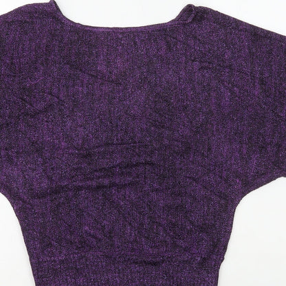 Womens UK Size M Preworn Purple Basic T-Shirt