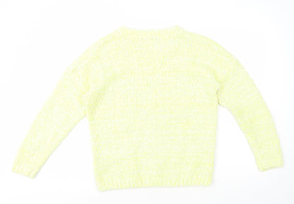 Primark Womens Yellow Round Neck Polyester Pullover Jumper Size 12 - Mohair