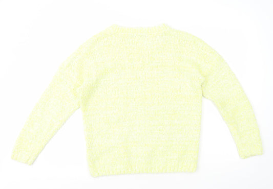 Primark Womens Yellow Round Neck Polyester Pullover Jumper Size 12 - Mohair
