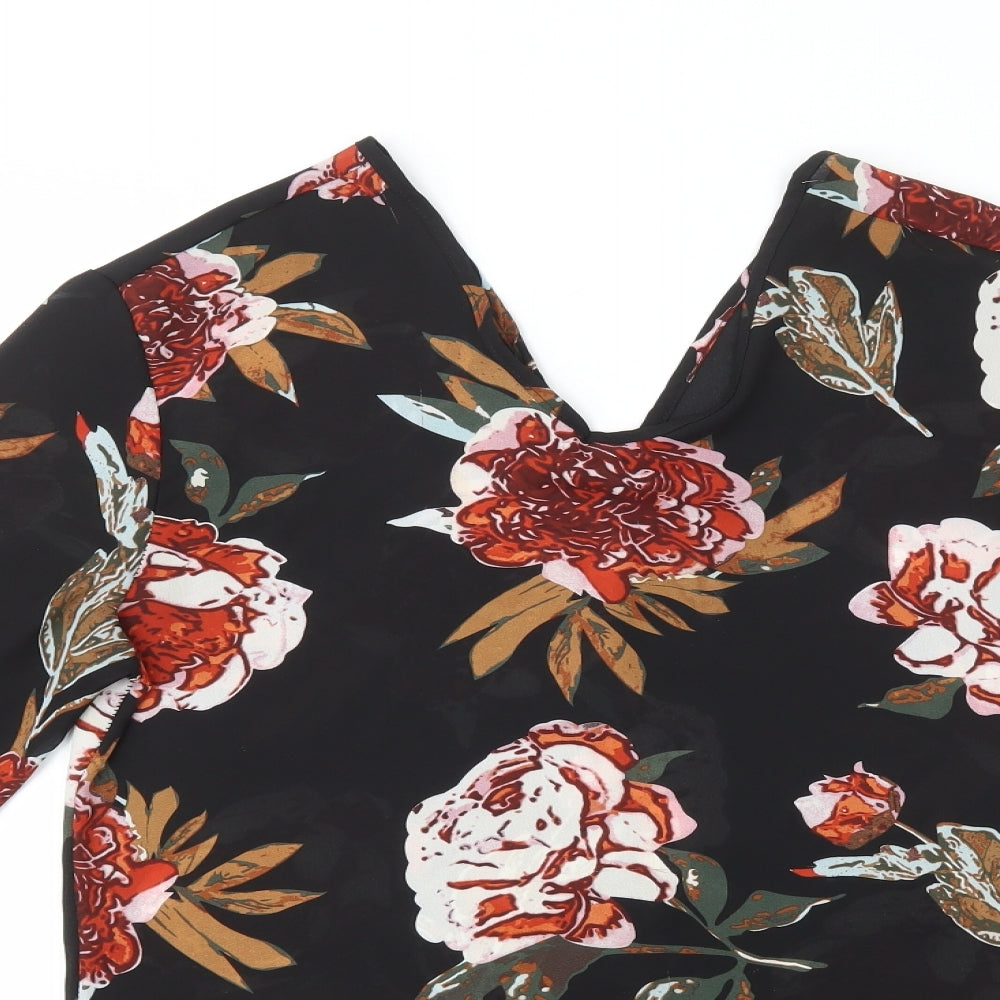 Womens UK Size L Preworn Black Basic Blouse