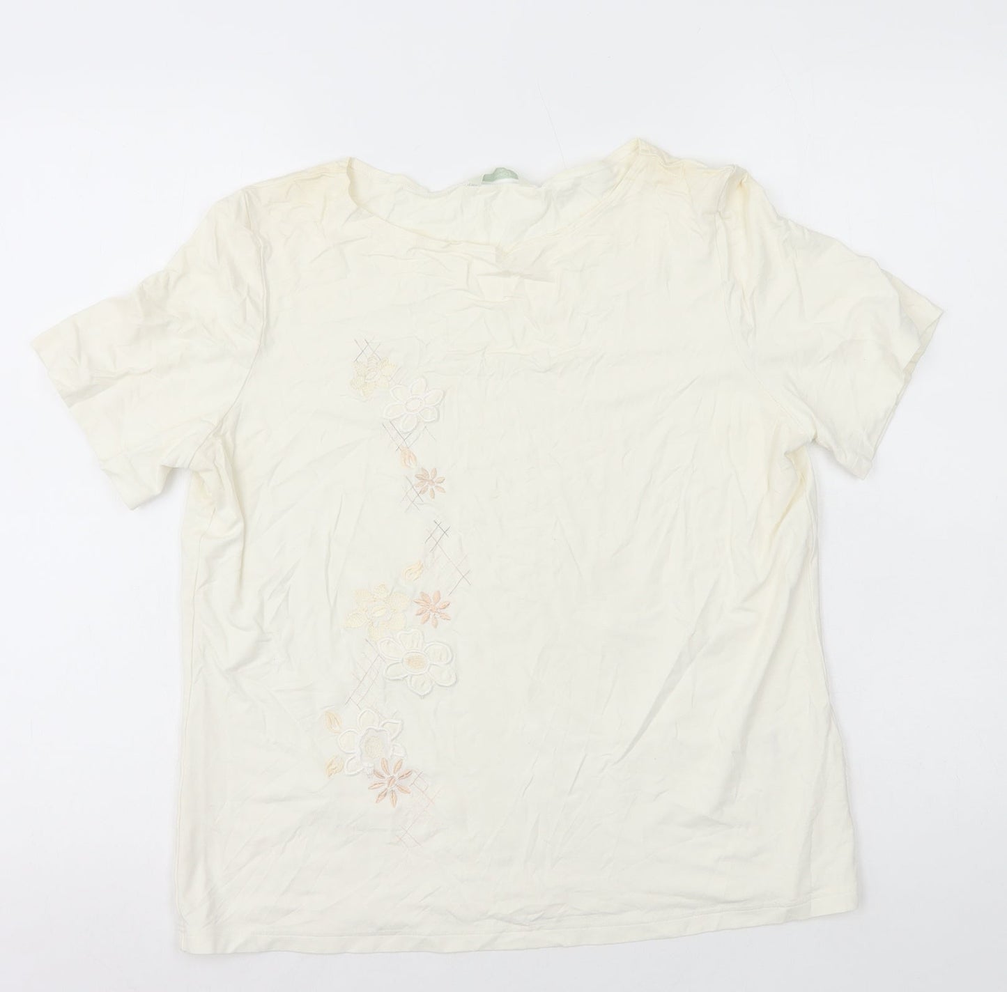 Womens UK Size 16 Marks and Spencer White Basic T-Shirt
