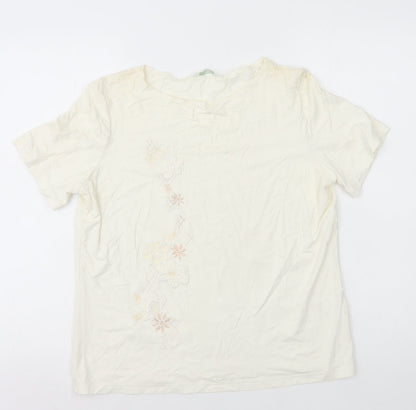 Womens UK Size 16 Marks and Spencer White Basic T-Shirt