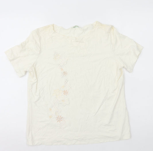 Womens UK Size 16 Marks and Spencer White Basic T-Shirt