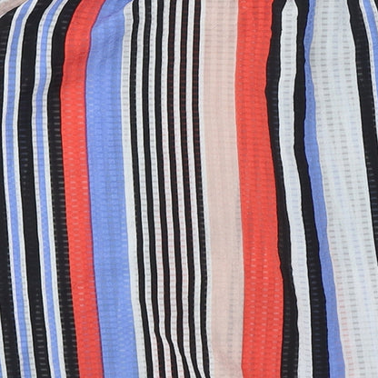 Papaya Womens Multicoloured Striped Polyester Basic Blouse Size 10 Off the Shoulder