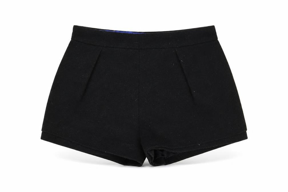Ochirly Womens Black Polyester Hot Pants Shorts Size S L3 in Regular Zip