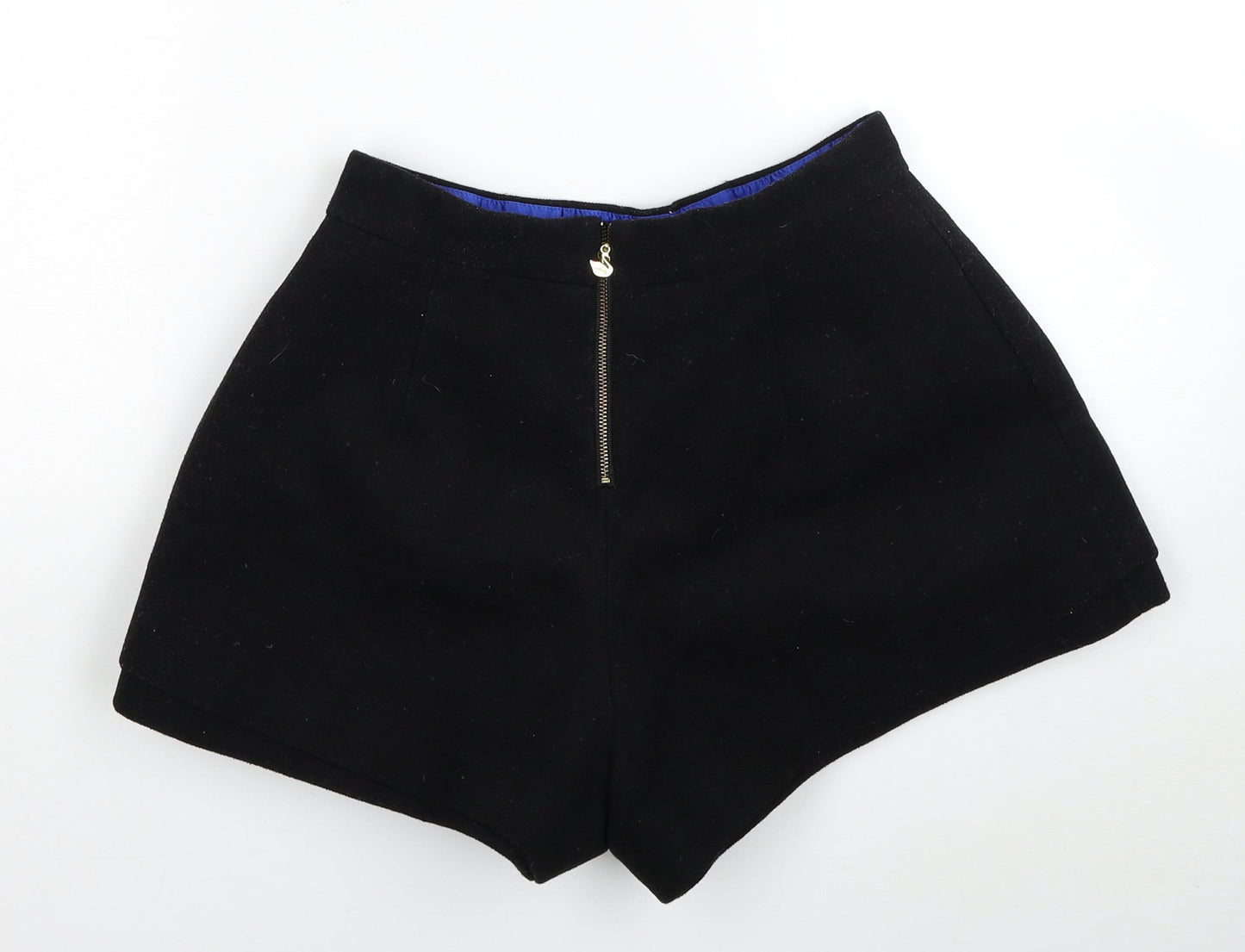 Ochirly Womens Black Polyester Hot Pants Shorts Size S L3 in Regular Zip