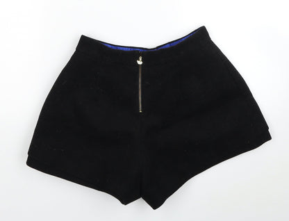 Ochirly Womens Black Polyester Hot Pants Shorts Size S L3 in Regular Zip