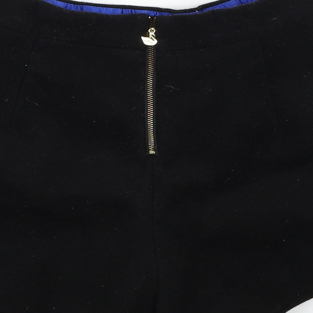 Ochirly Womens Black Polyester Hot Pants Shorts Size S L3 in Regular Zip