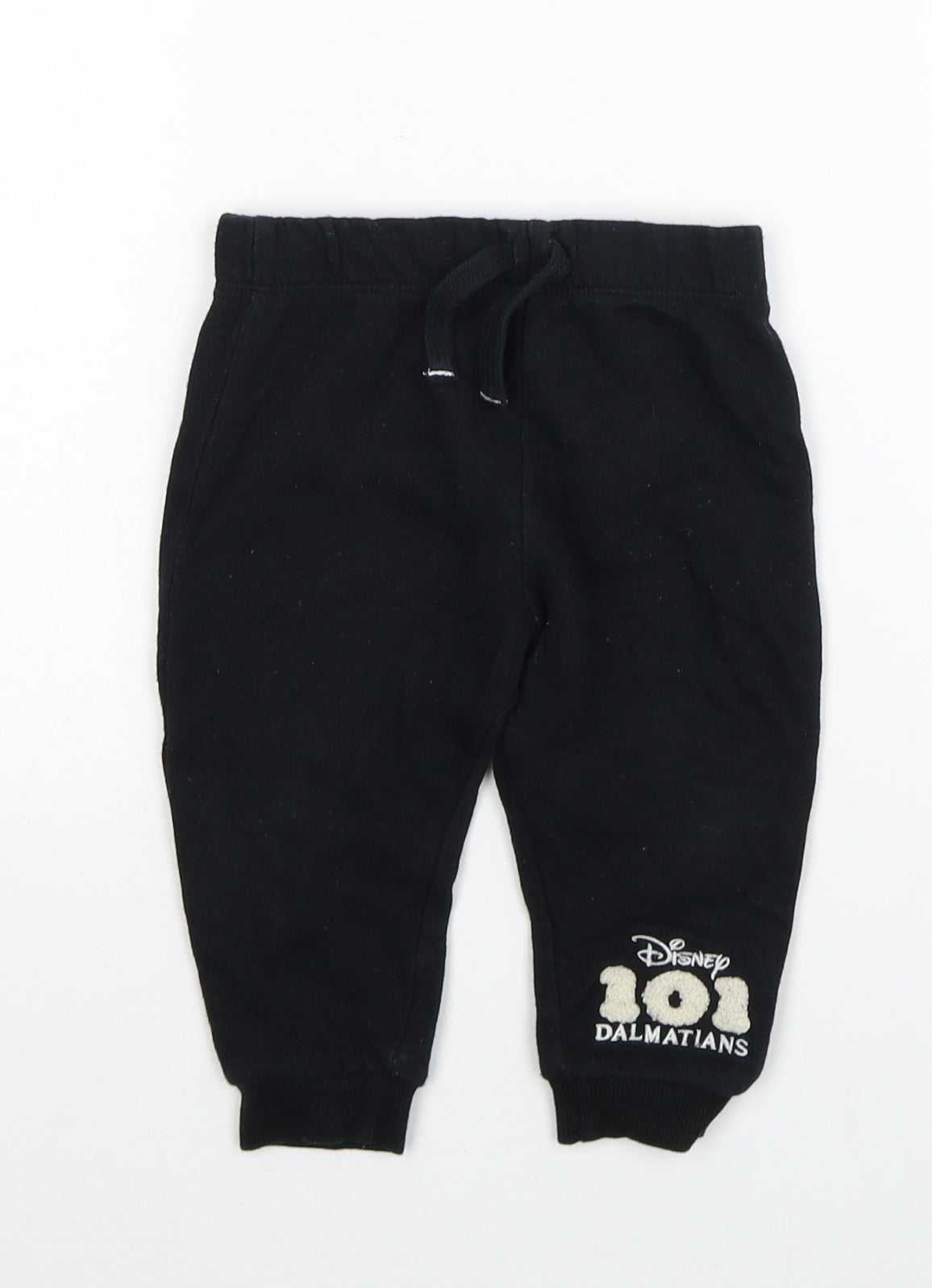 Disney Boys Black Cotton Sweatpants Trousers Size 9-12 Months Pullover - 100 Dalmatians