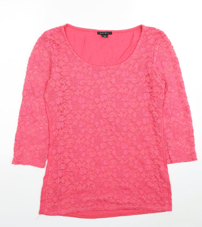 Womens UK Size XL Amisu Pink Basic Blouse