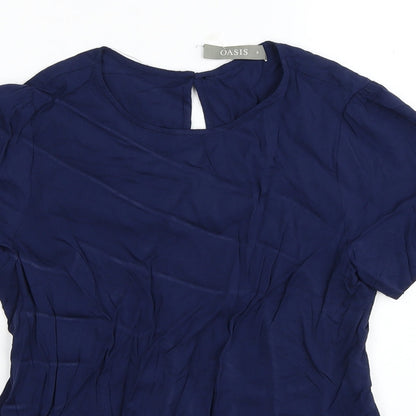 Womens UK Size 8 Oasis Blue Basic T-Shirt