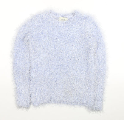 Womens UK Size S Papaya Blue Pullover Jumper