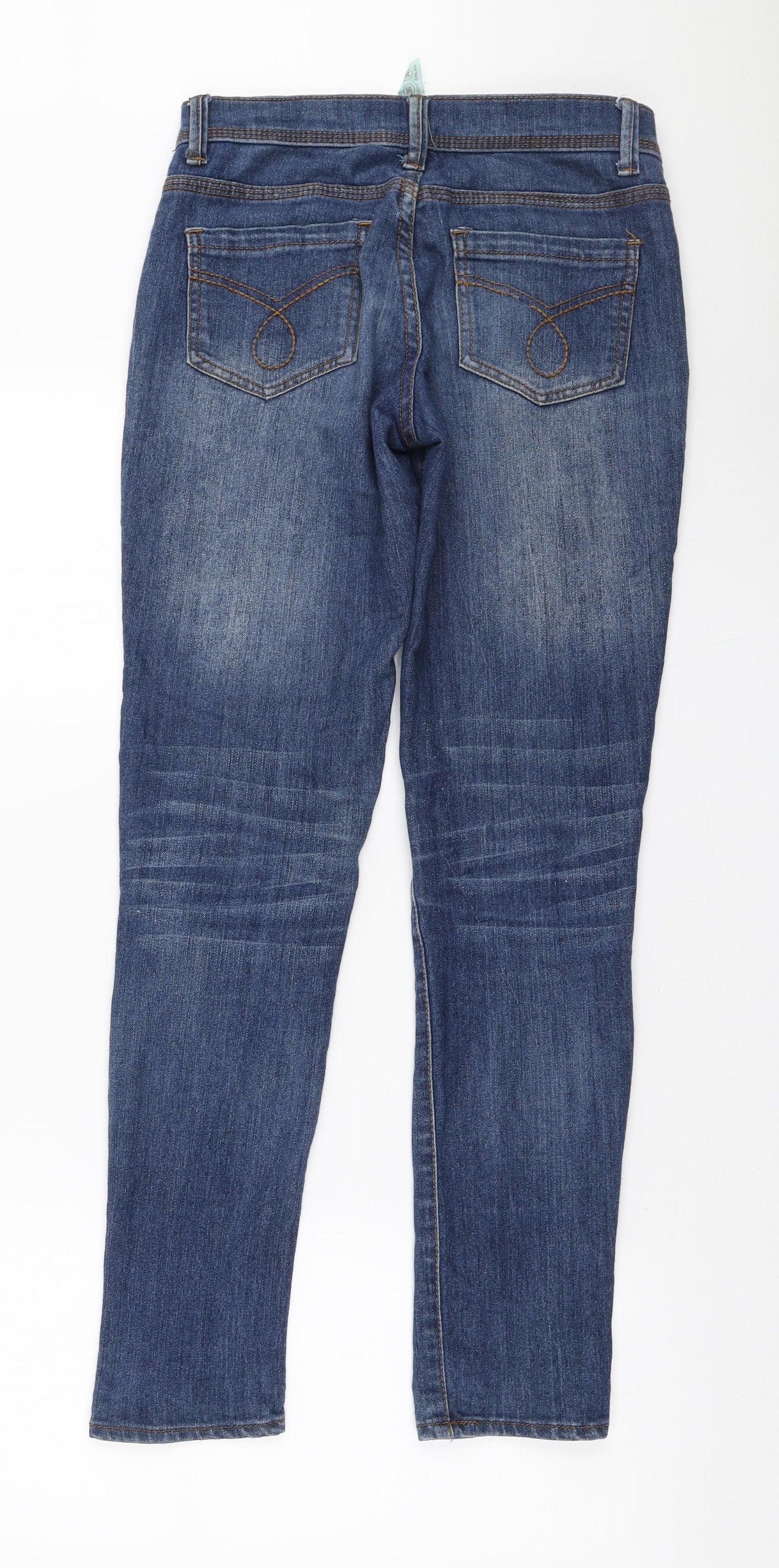 Denim & Co. Womens Blue Polyester Skinny Jeans Size 8 L30 in Regular Zip