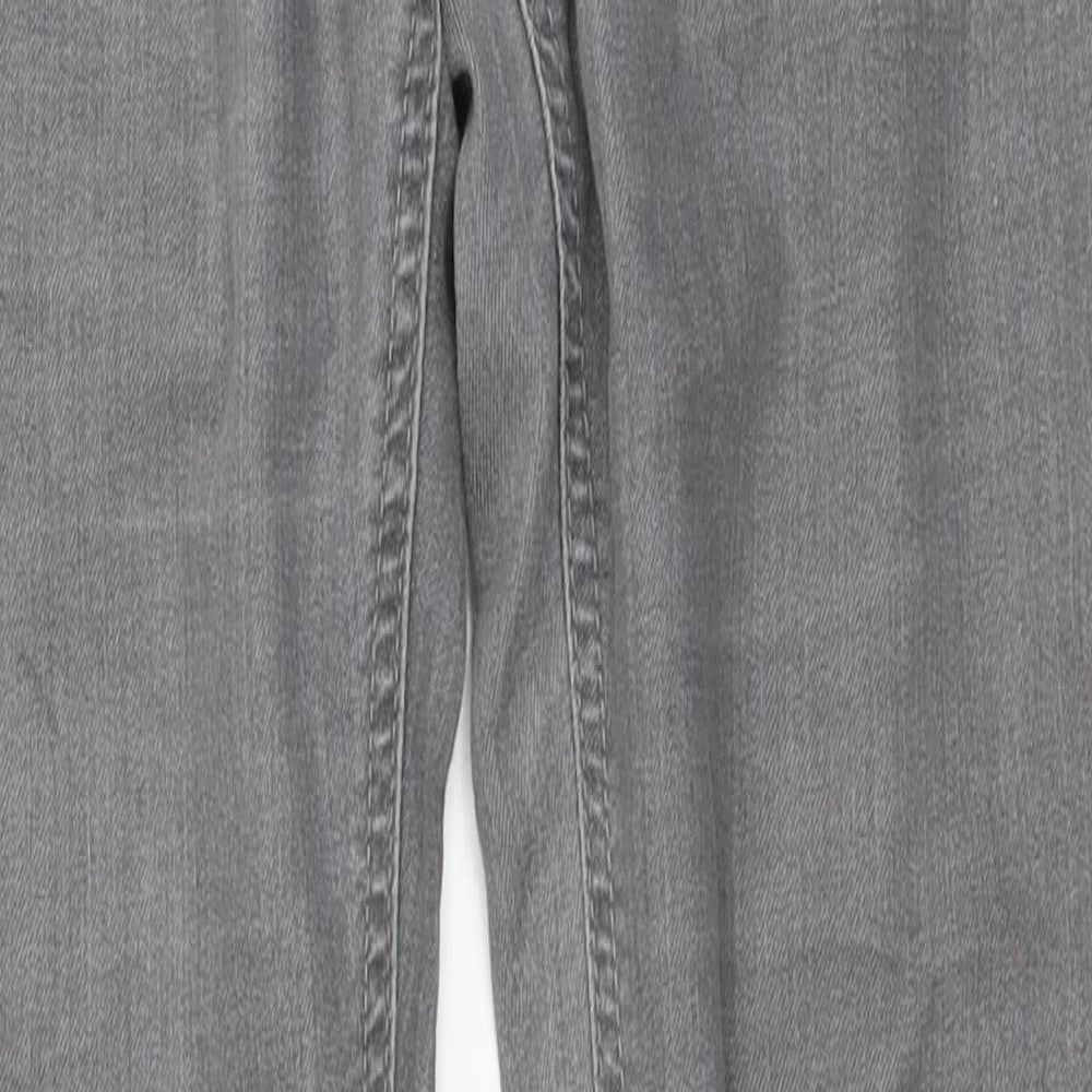 Denim & Co. Womens Grey Cotton Skinny Jeans Size 8 L31 in Regular Zip