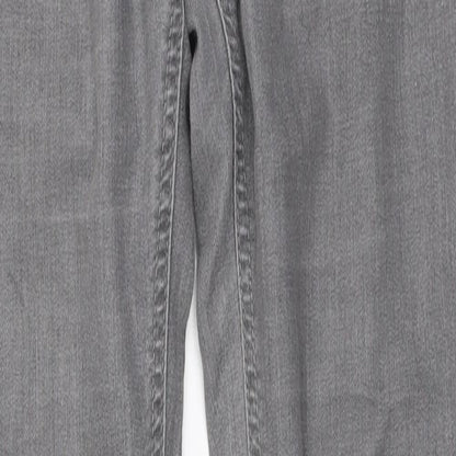 Denim & Co. Womens Grey Cotton Skinny Jeans Size 8 L31 in Regular Zip