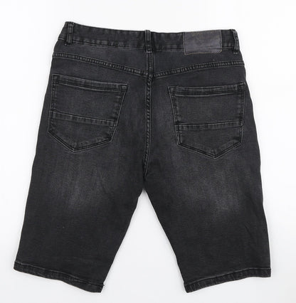 Denim & Co. Mens Grey Cotton Bermuda Shorts Size 28 in L10 in Regular Zip