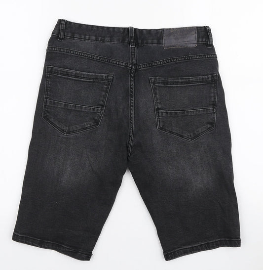 Denim & Co. Mens Grey Cotton Bermuda Shorts Size 28 in L10 in Regular Zip