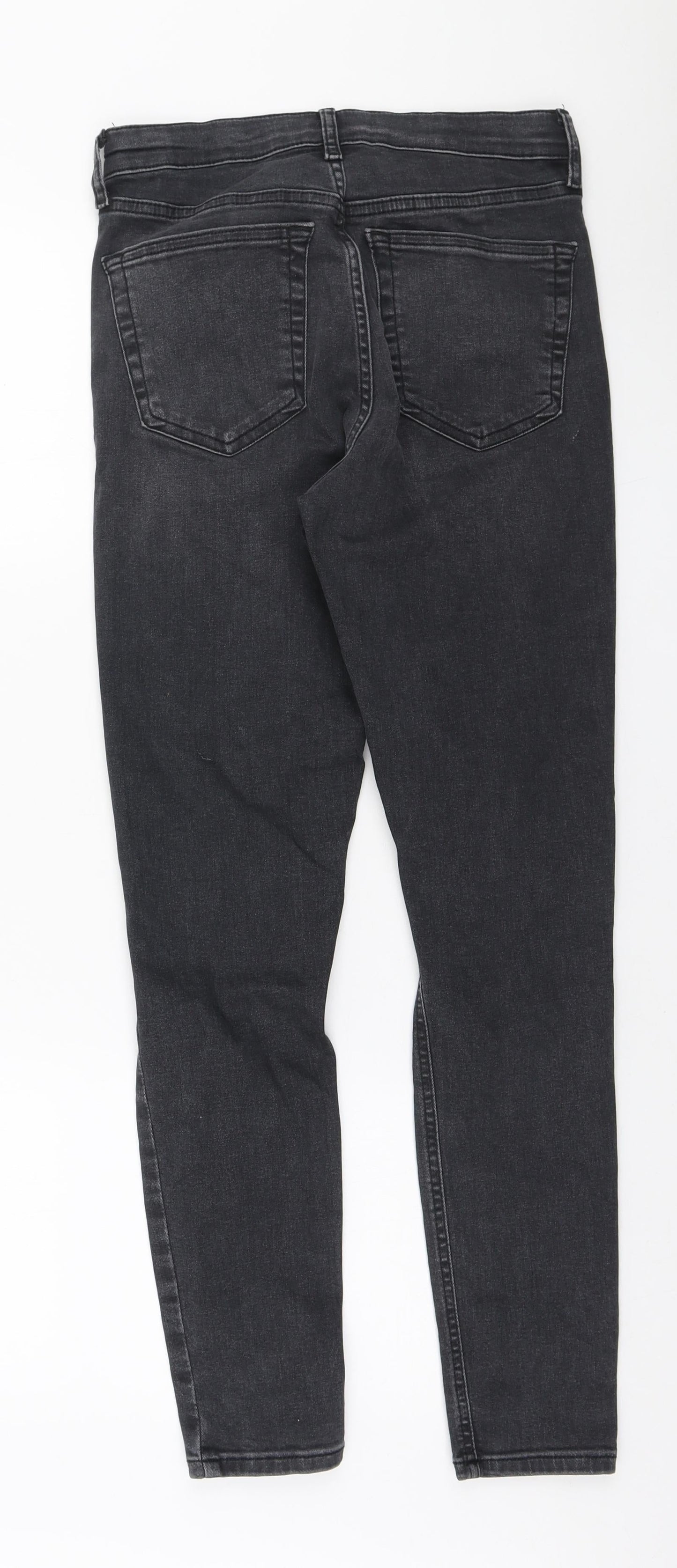 Topshop Womens Black Cotton Skinny Jeans Size 28 in L32 in Regular Zip