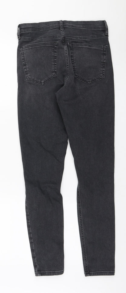 Topshop Womens Black Cotton Skinny Jeans Size 28 in L32 in Regular Zip