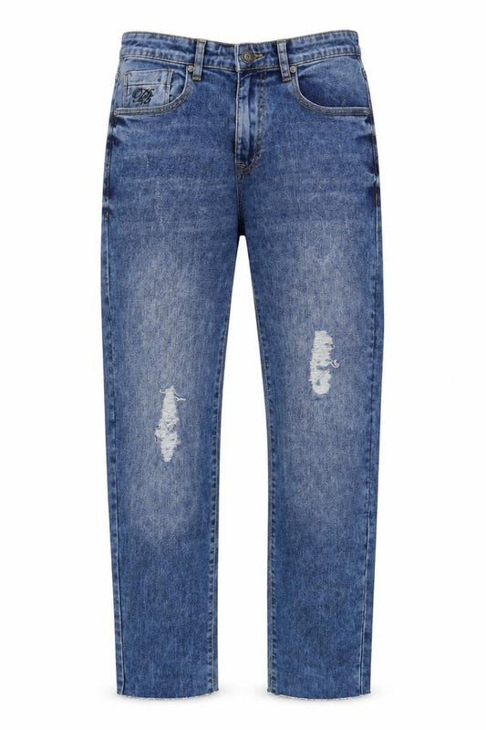 Mens UK Size 31 in D555 Regular Fit Straight Blue Jeans