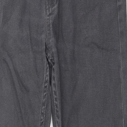 Denim & Co. Mens Grey Cotton Straight Jeans Size 28 in L30 in Regular Zip