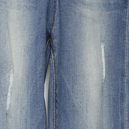 Urban 65 Outlaws Girls Blue Cotton Skinny Jeans Size 11-12 Years Regular Zip - Distressed