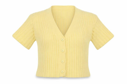 Womens UK Size S Boohoo Yellow Cardigan Jumper