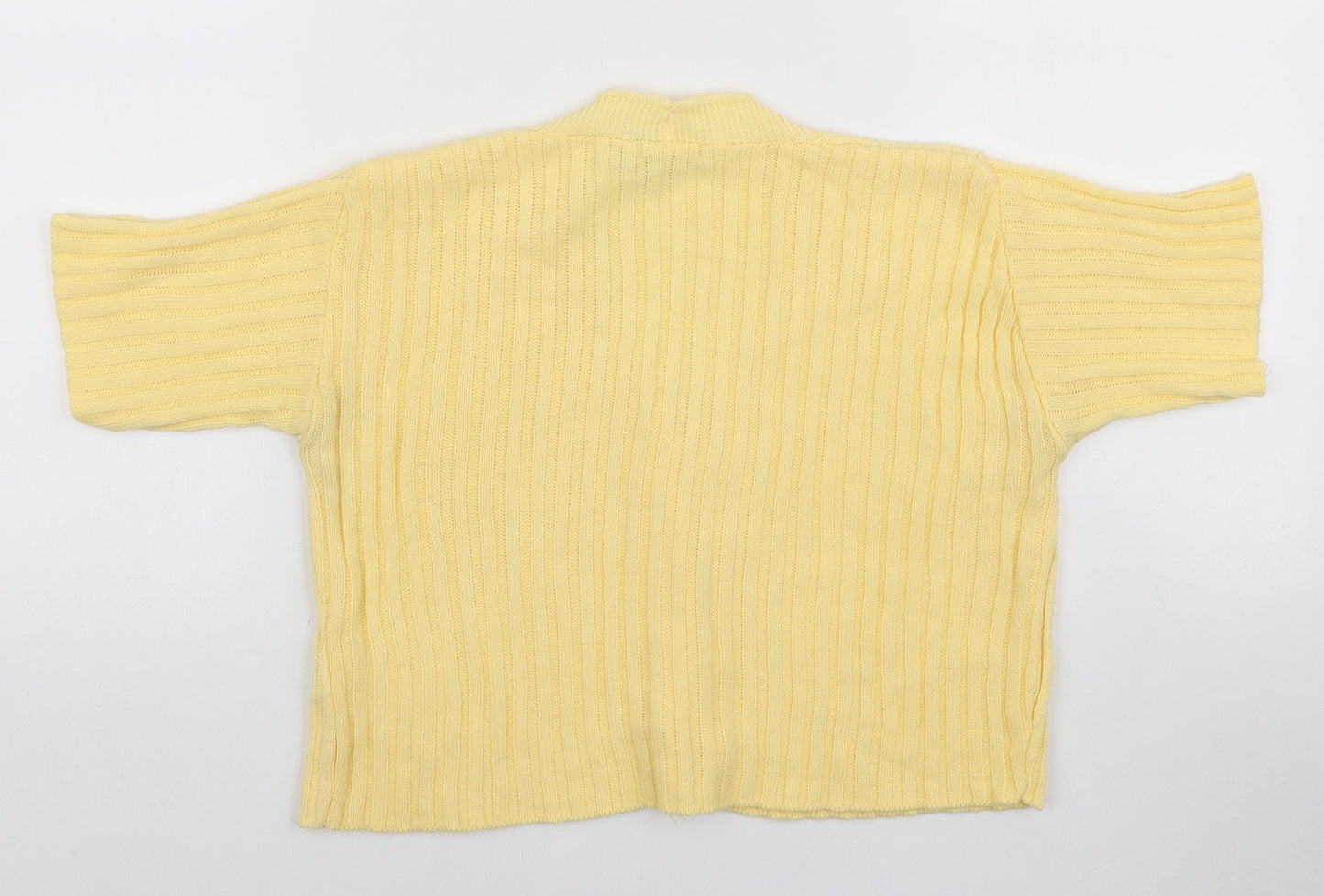 Boohoo Womens Yellow V-Neck Acrylic Cardigan Jumper Size S