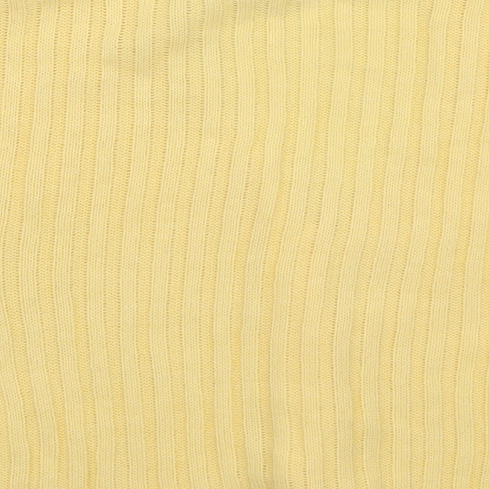 Boohoo Womens Yellow V-Neck Acrylic Cardigan Jumper Size S