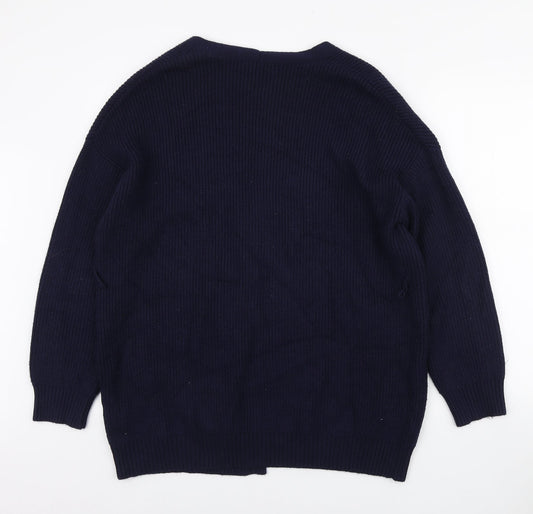 NEXT Womens Blue V-Neck Viscose Cardigan Jumper Size S