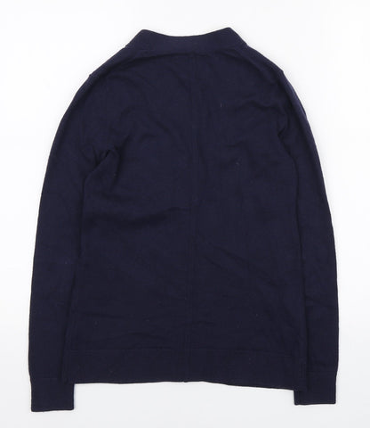 Gap Womens Blue V-Neck Acrylic Cardigan Jumper Size 2XS