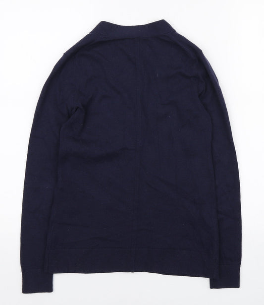 Gap Womens Blue V-Neck Acrylic Cardigan Jumper Size 2XS