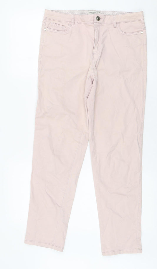 F&F Womens Pink Cotton Skinny Jeans Size 10 L27 in Regular Zip
