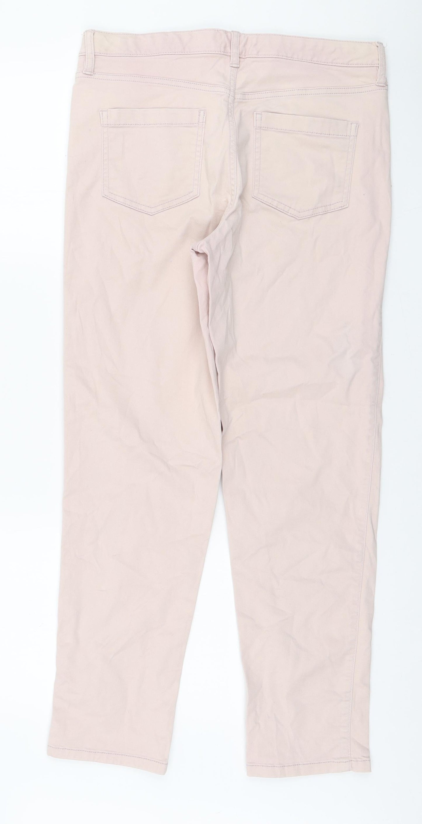 F&F Womens Pink Cotton Skinny Jeans Size 10 L27 in Regular Zip