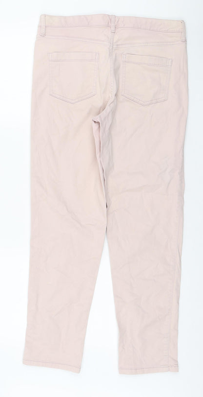F&F Womens Pink Cotton Skinny Jeans Size 10 L27 in Regular Zip