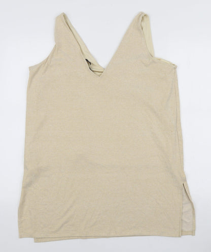 Womens UK Size 18 Marks and Spencer Yellow Basic Tank