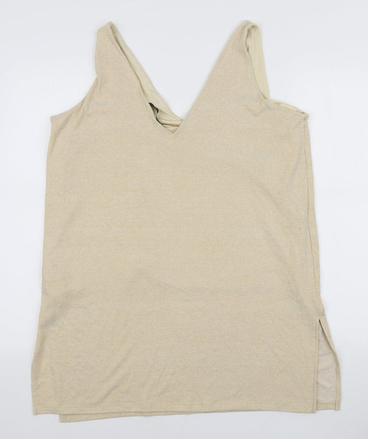Womens UK Size 18 Marks and Spencer Yellow Basic Tank
