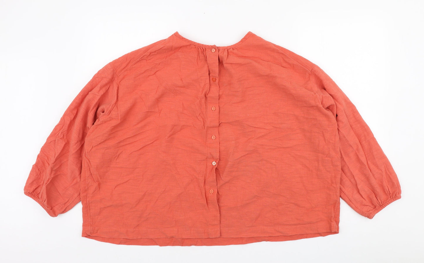 Womens UK Size 12 Per Una Orange Basic Button-Up